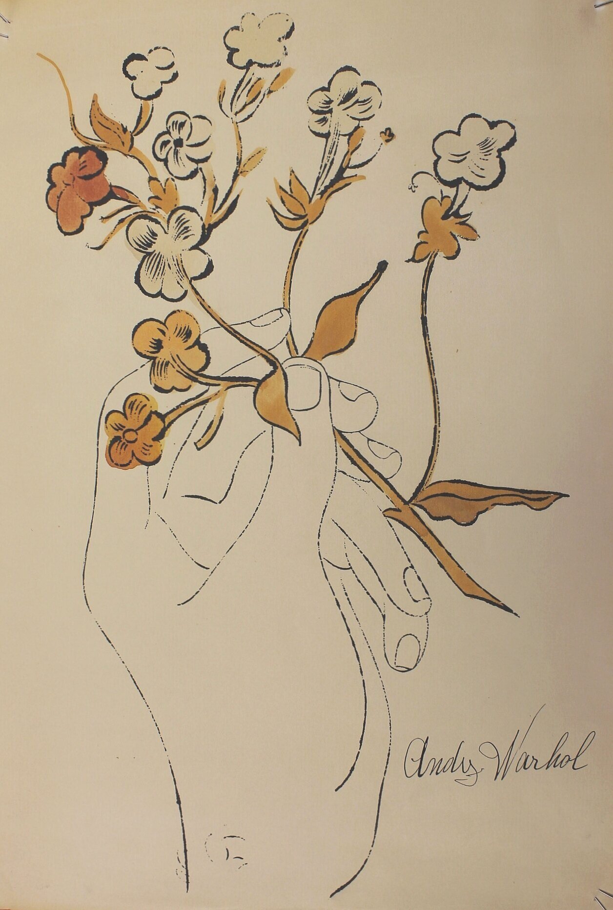 Andy Warhol, Hand Holding Flowers, 1957