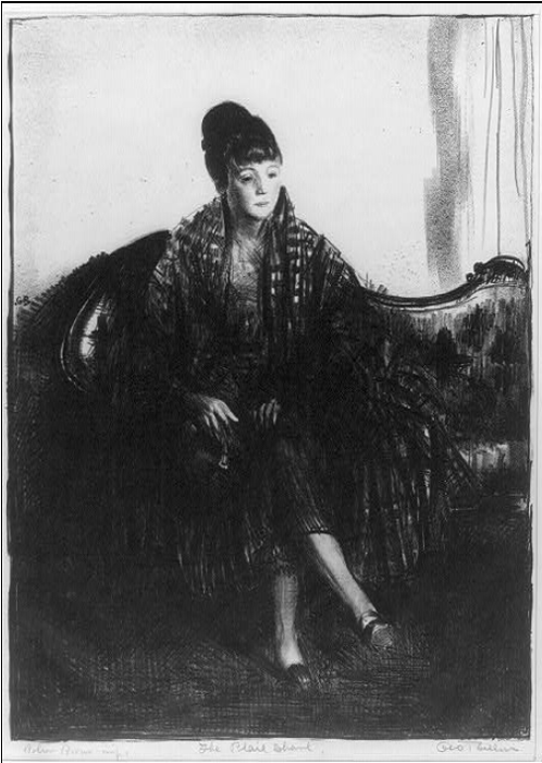 George Bellows, Emma in a Plaid Shawl, 1923, 