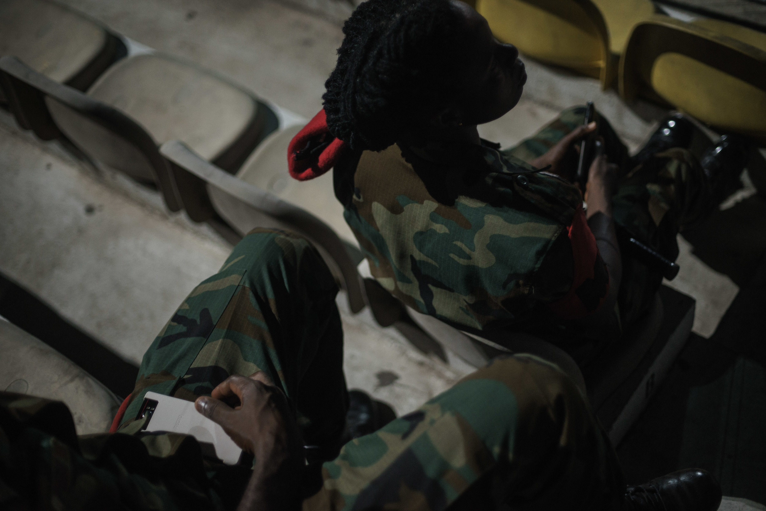 Two of many armed soldiers