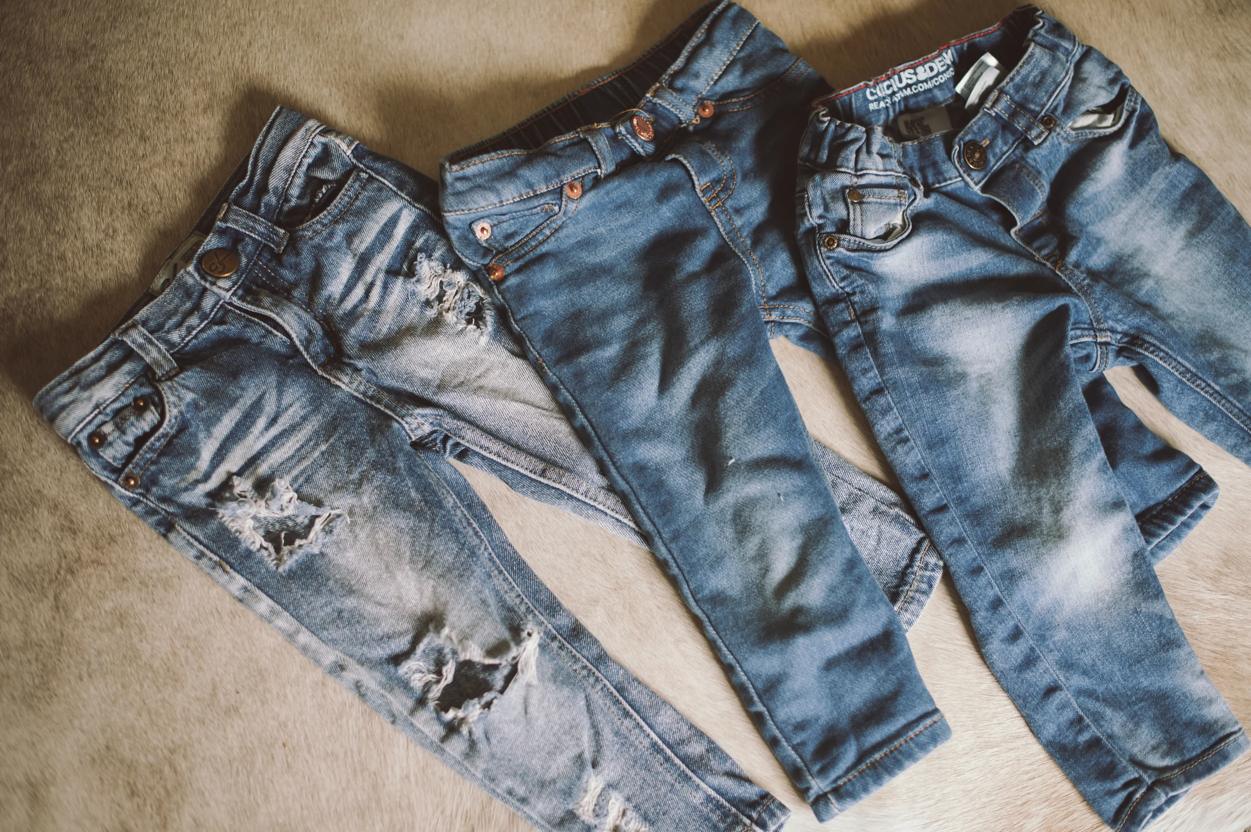 left to right: susie's custom // oshkosh (wash in photo unavailable) // h&m (buy 2 sizes smaller)