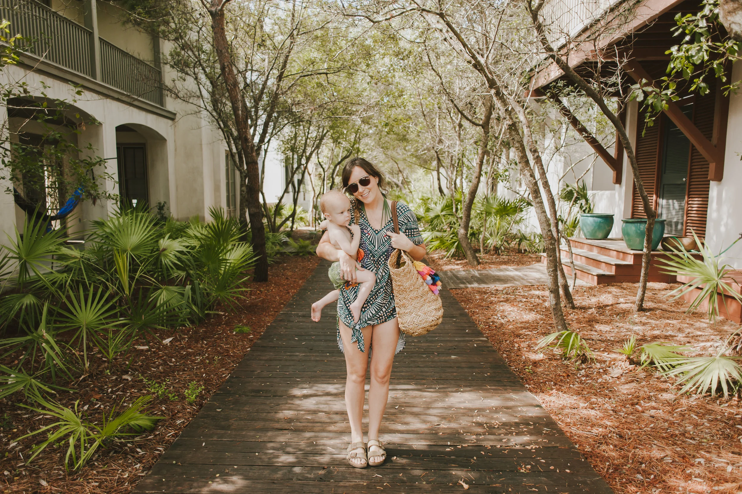 mara hoffman peacock cover up // target straw bag (on clearance!!) // ditto sunglasses by smoke & mirrors