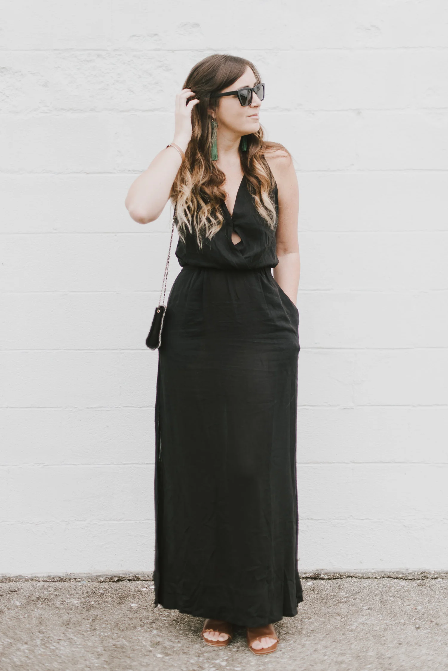black linen maxi dress