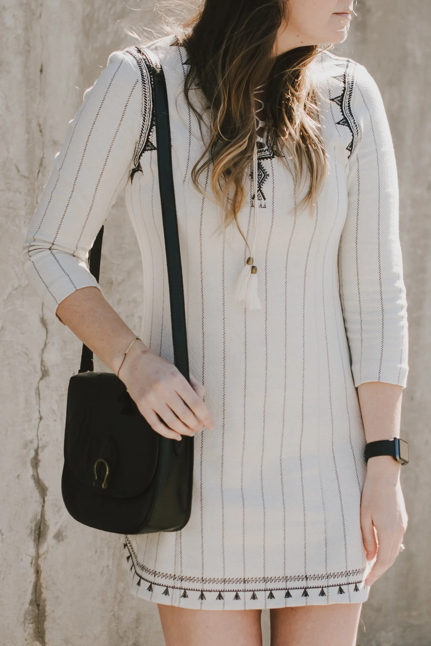 black and white dress