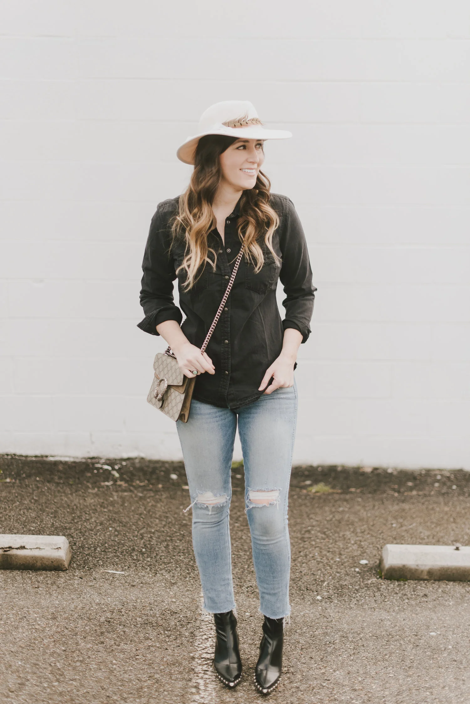 black western button down