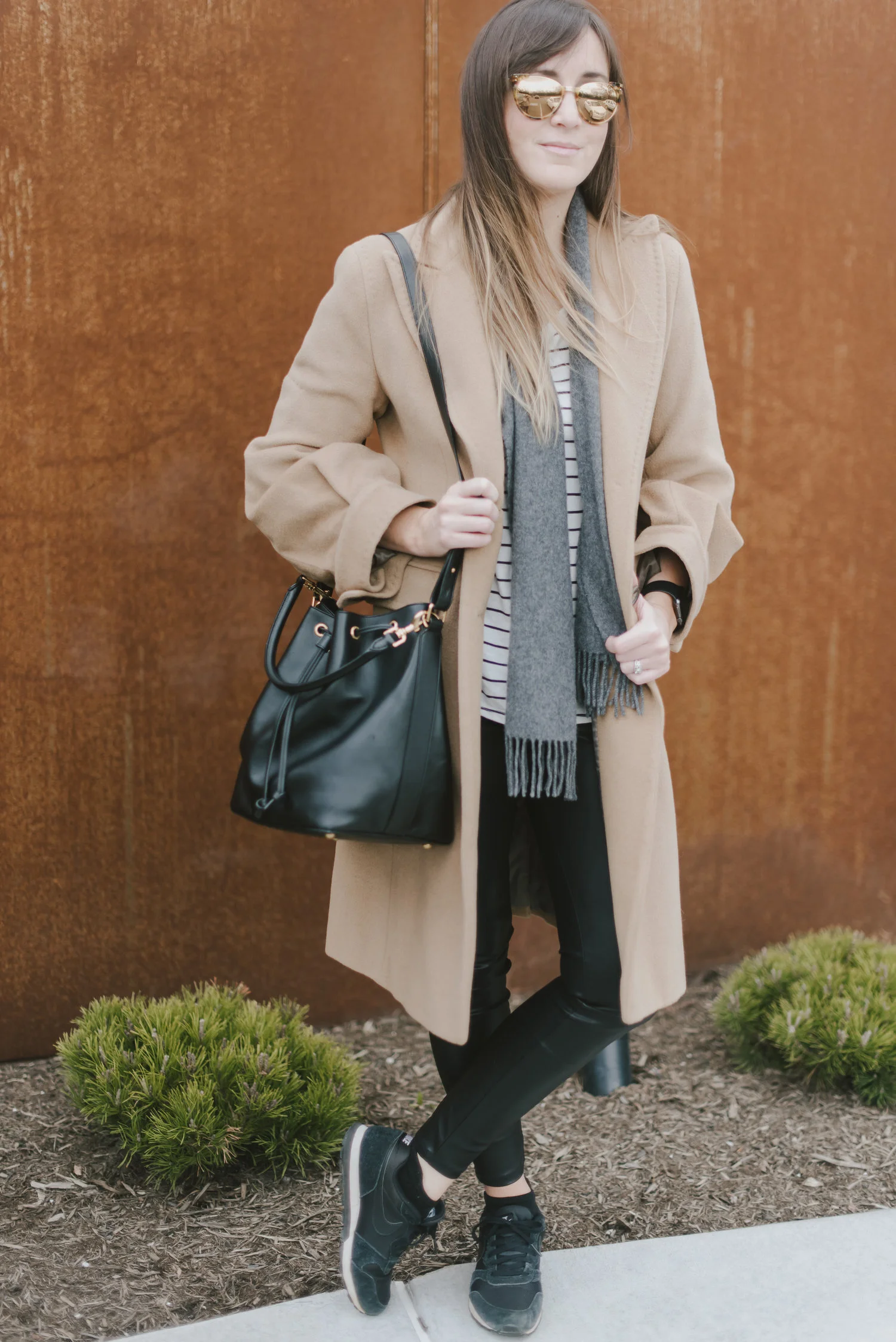 leather leggings and stripes