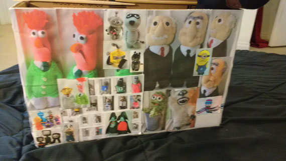 Muppets, robots, Darth Vader in Christmas sweaters, Oscar, Rudolph Snow Monster and minions. Good times!