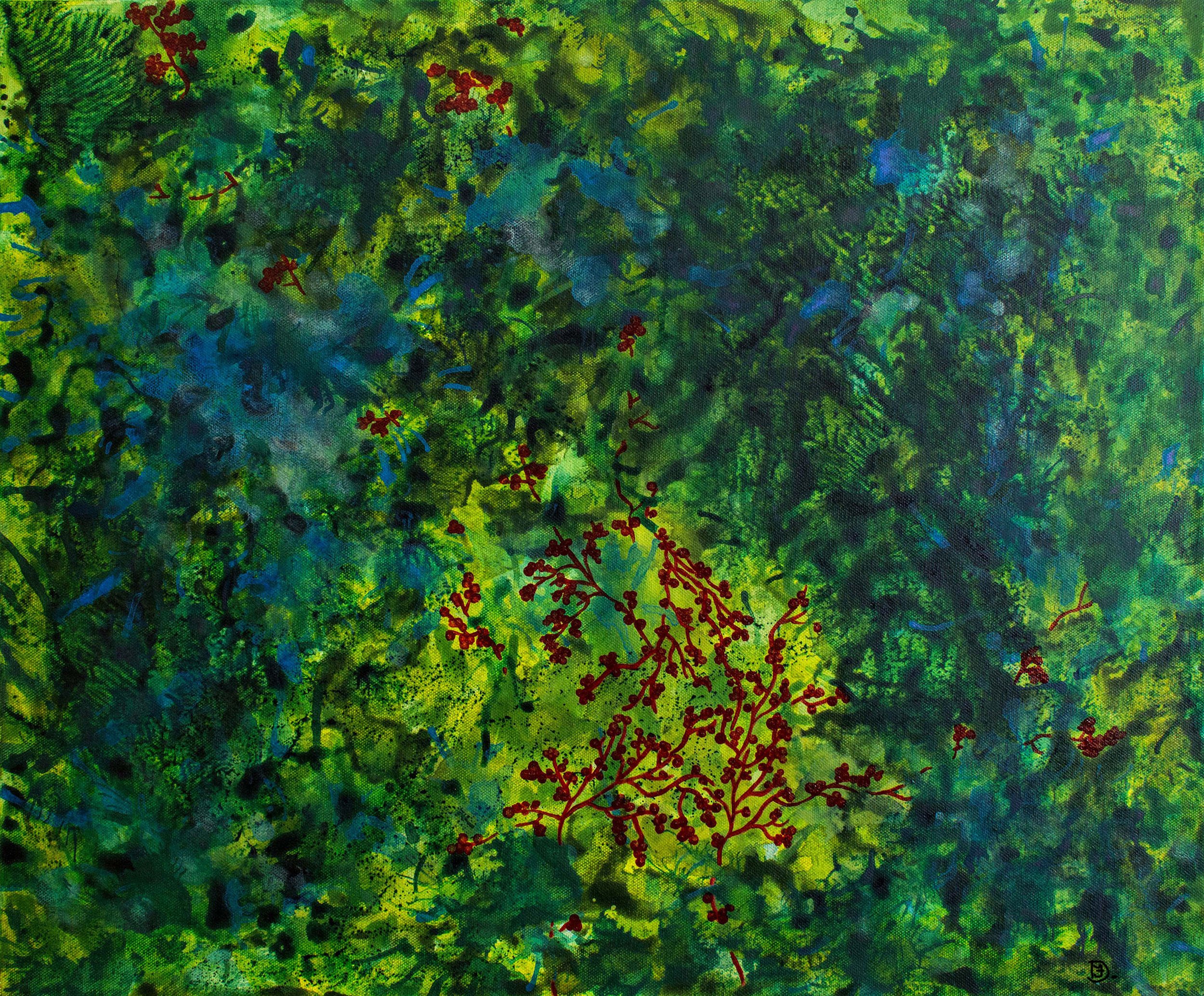 The Light Beneath is a unique botanical painting. Multiple layers, emerging light and a brilliant color palette.