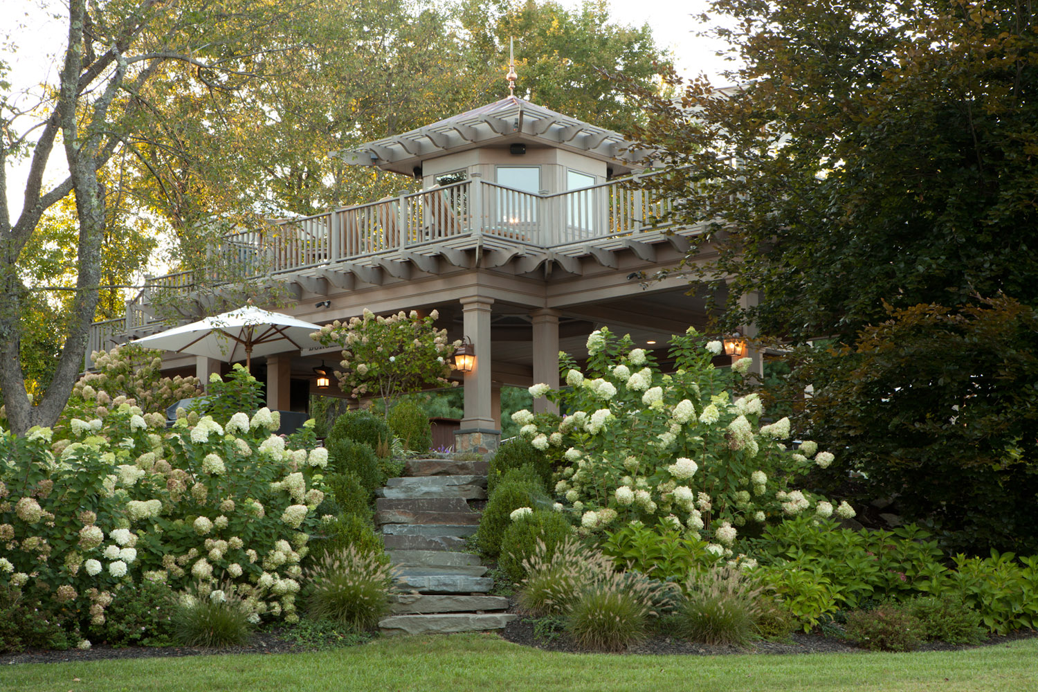 Steps up to the Pool Pavilion