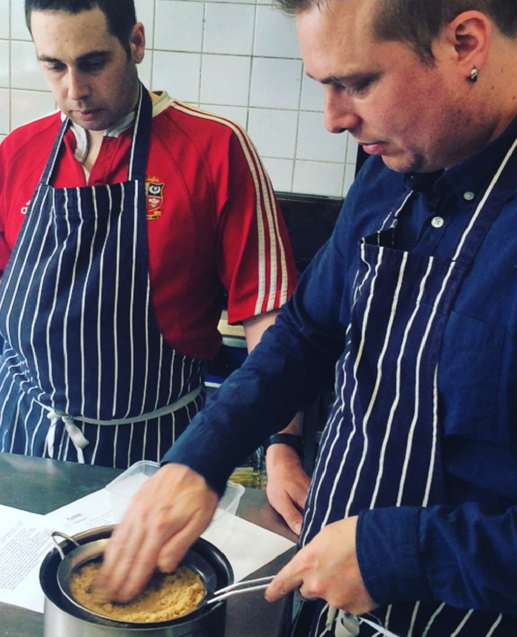 Jason and William working hard