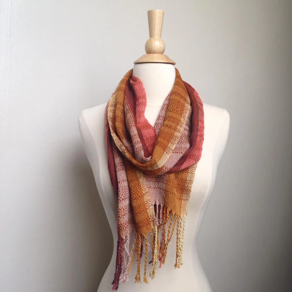 earthy fringe scarf // hand woven