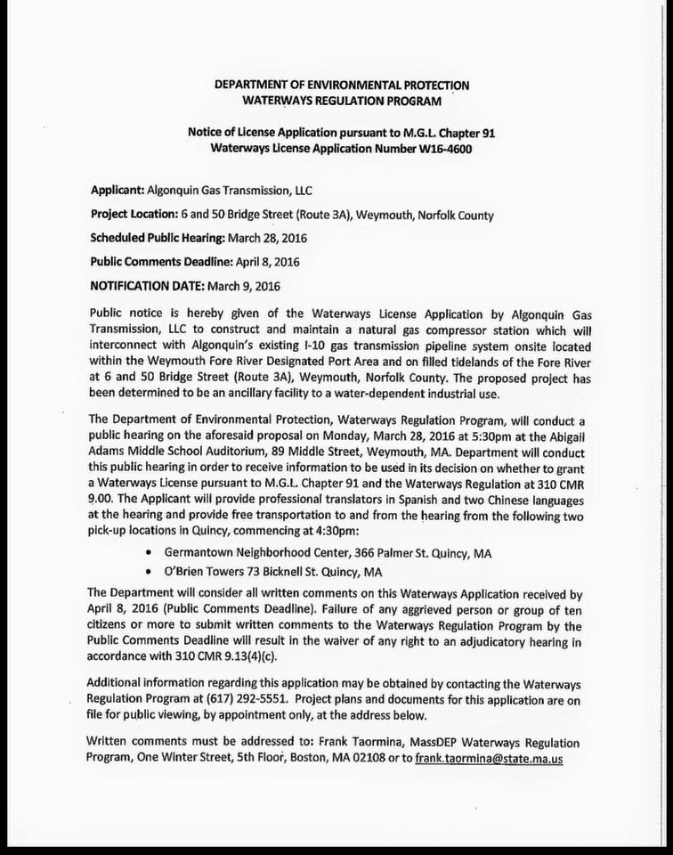 Official public hearing notice.