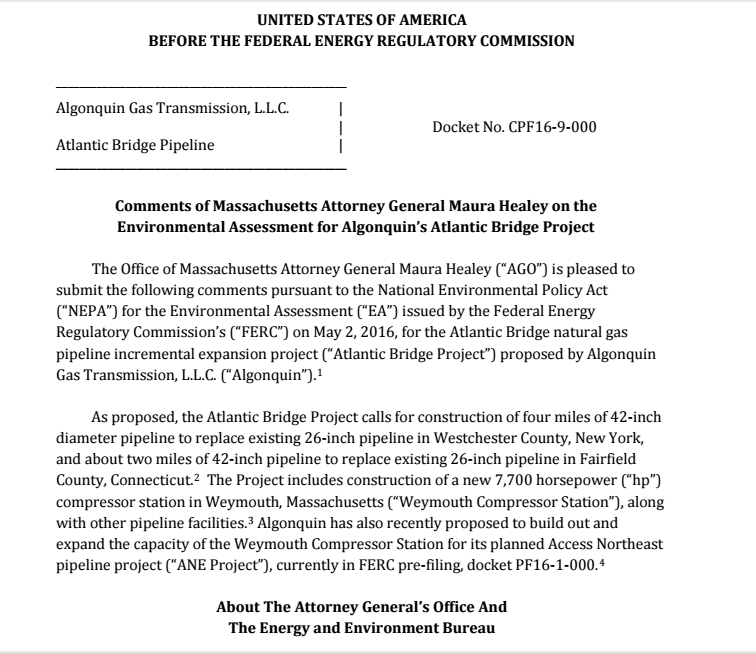 AG's Comments on the Atlantic Bridge EA