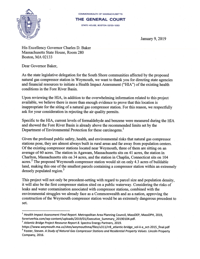 South Shore Local Elected Officials Send Letter to Gov. Baker