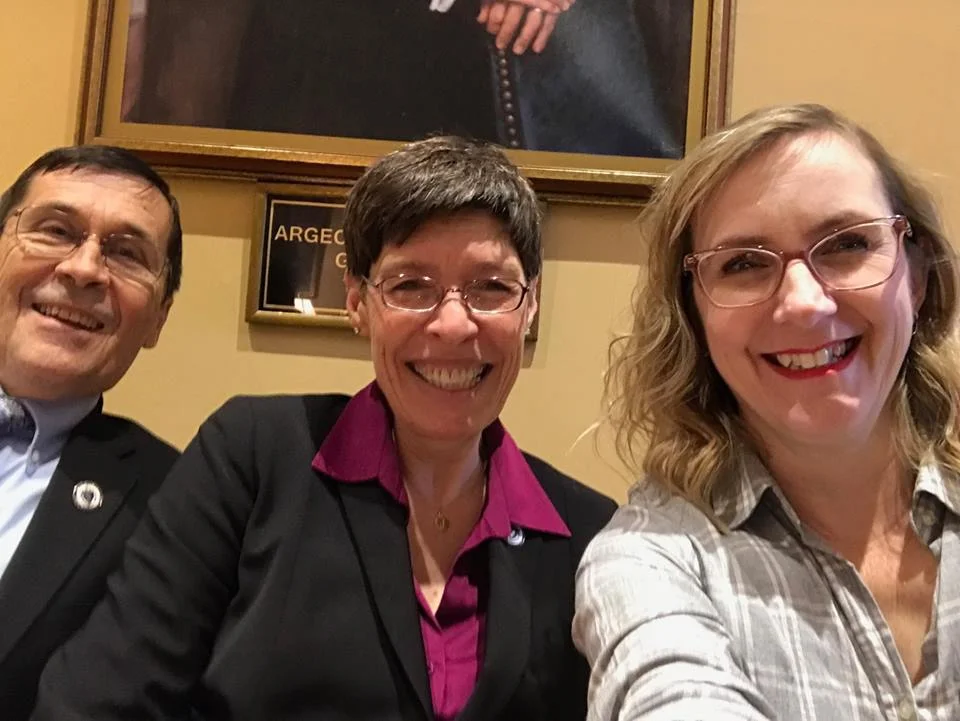 State Reps. Meschino and Hawkins visit Gov.'s office with Andrea