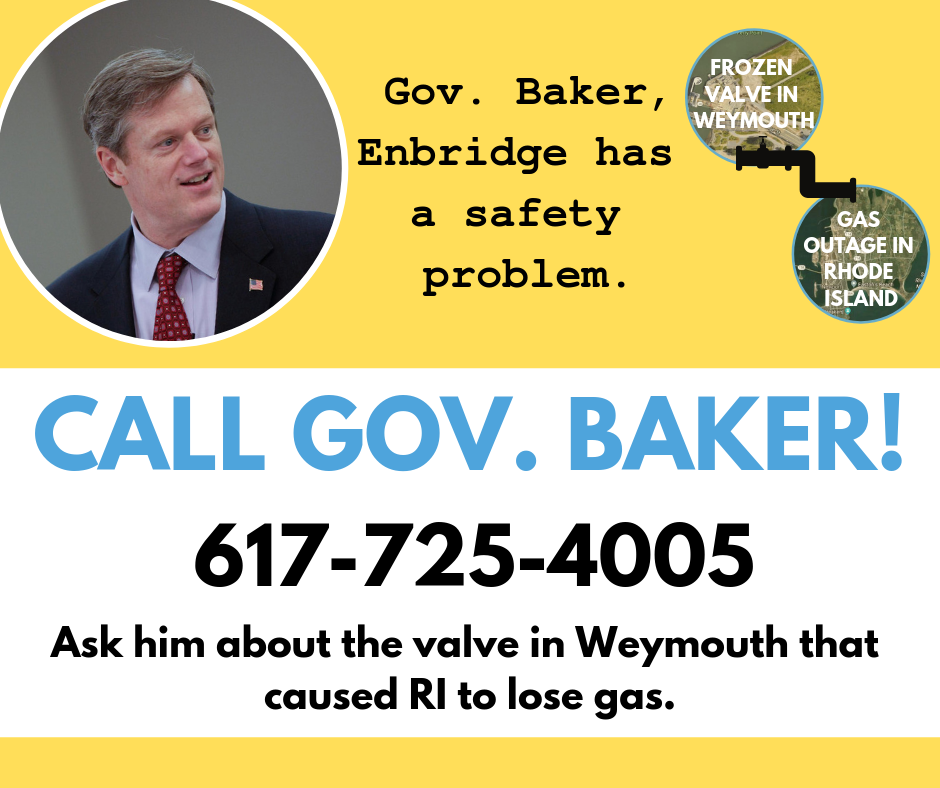 Enbridge Fails Again - Call Gov. Baker!