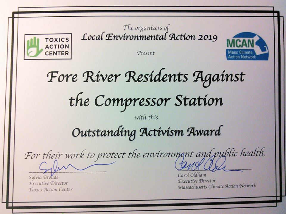 FRRACS given award for "Outstanding Activism"