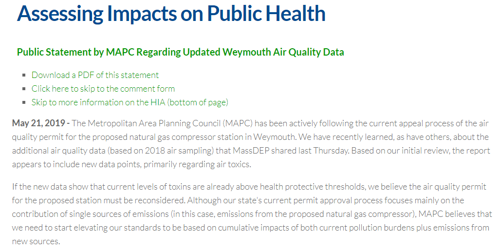 MAPC speaks out about new AQ data