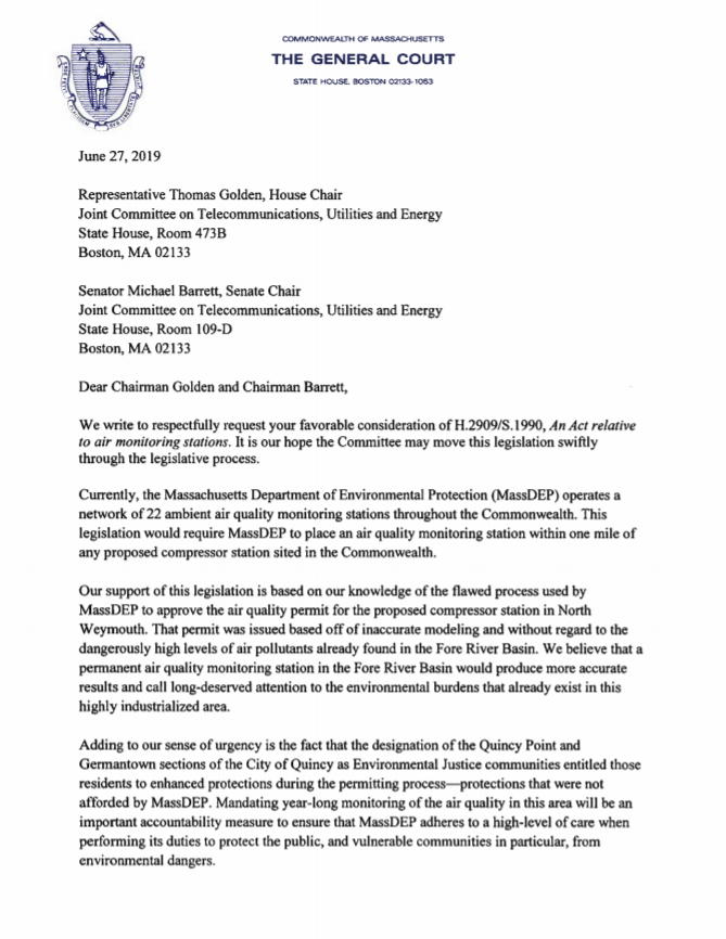 Legislators push for review of 'An Act Relative to Air Monitoring Stations'