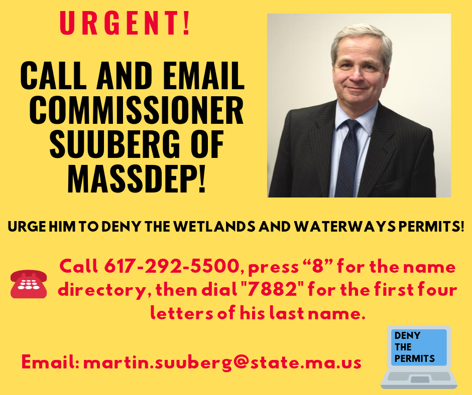 Action Item: Call Commissioner Suuberg of MassDEP