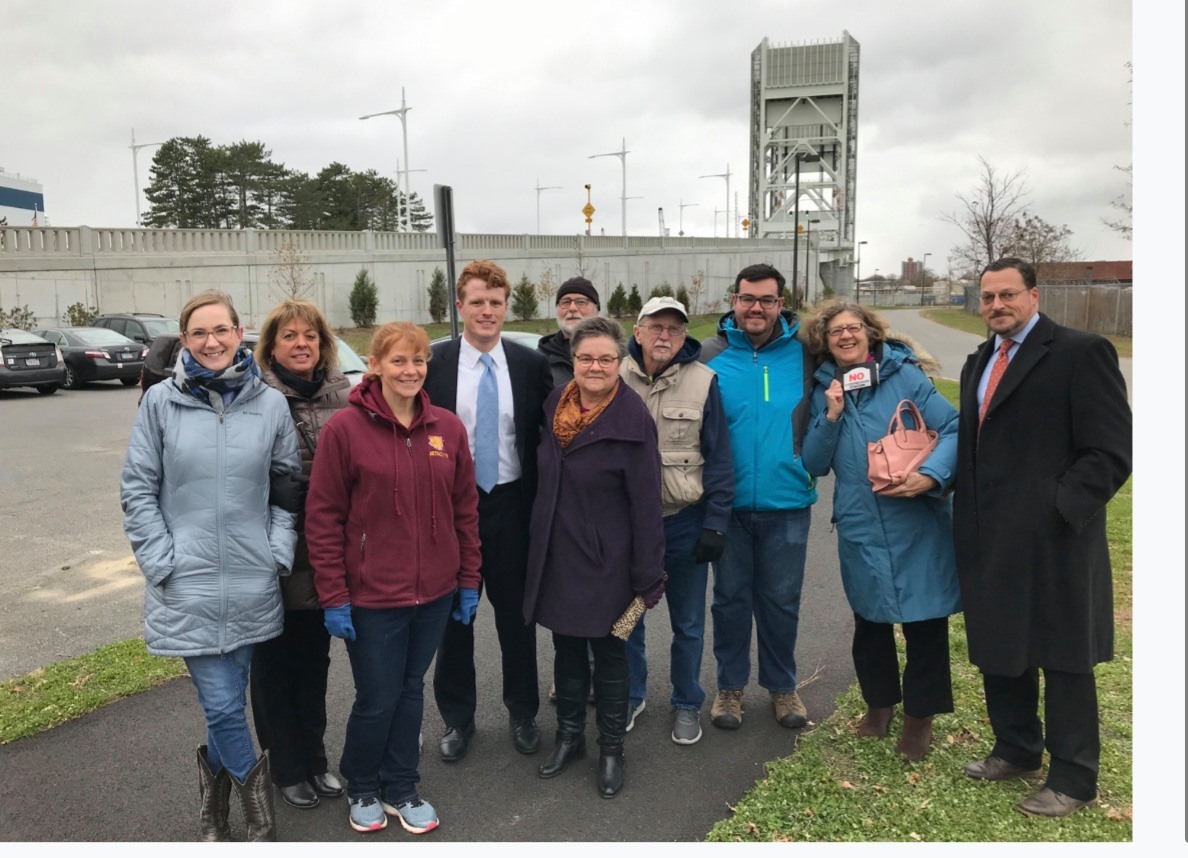 Congressman Joe Kennedy visits the site