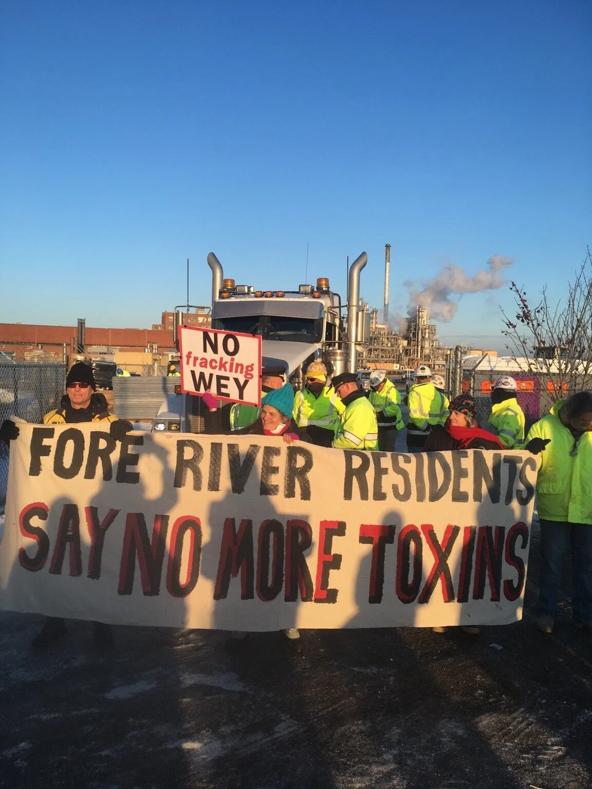 Press Release: Community members block entrance to construction site