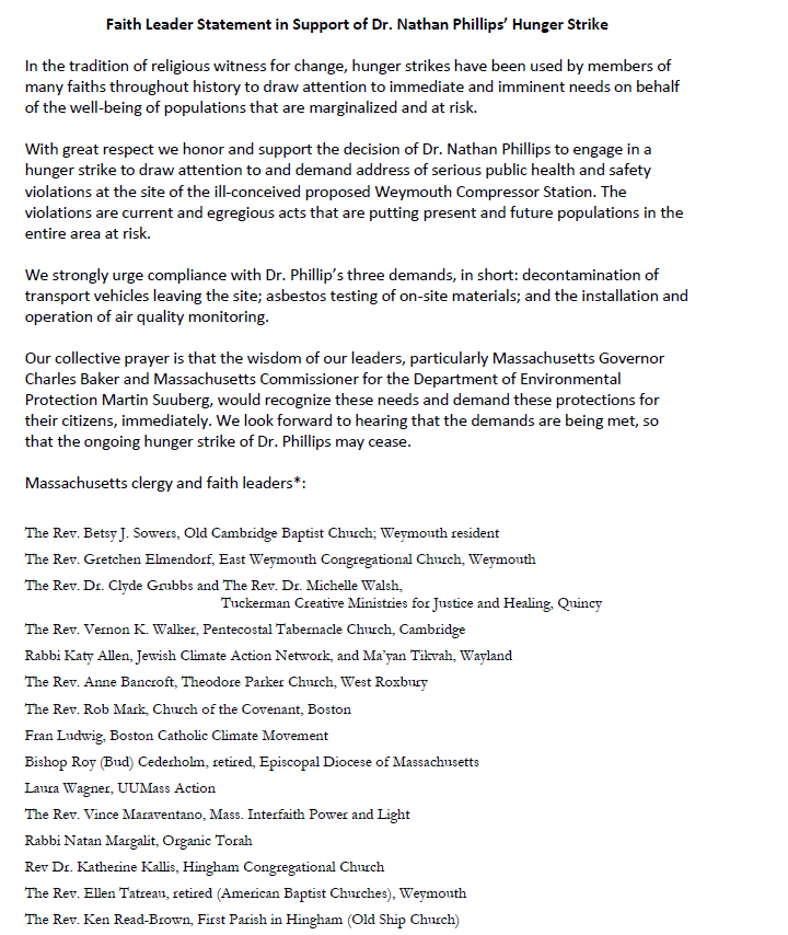Faith leader statement in support of Dr. Nathan Phillips' hunger strike