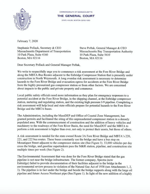 Mass legislators send letter to MassDOT to request a risk assessment