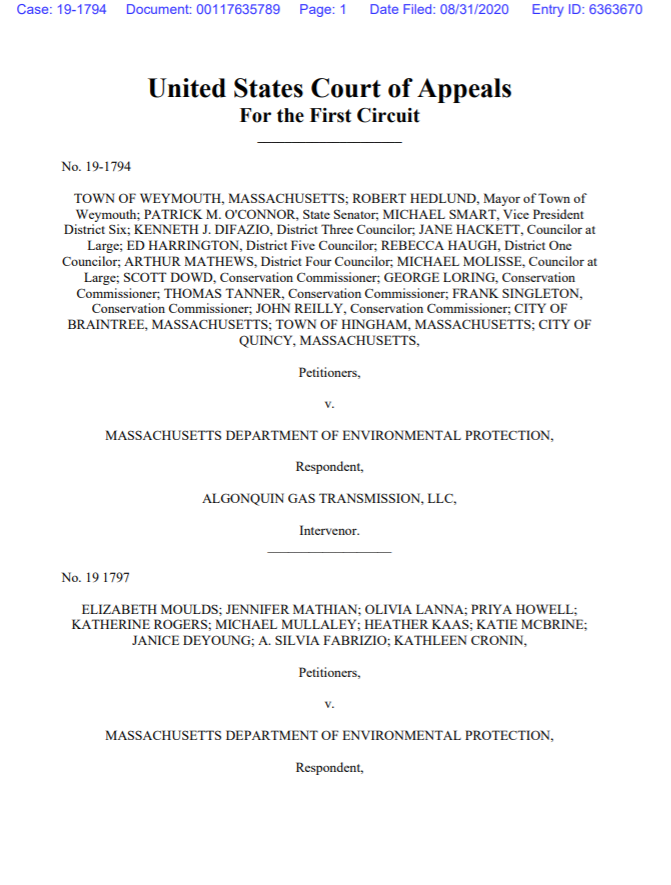 First Circuit Court Order - 8/31/20