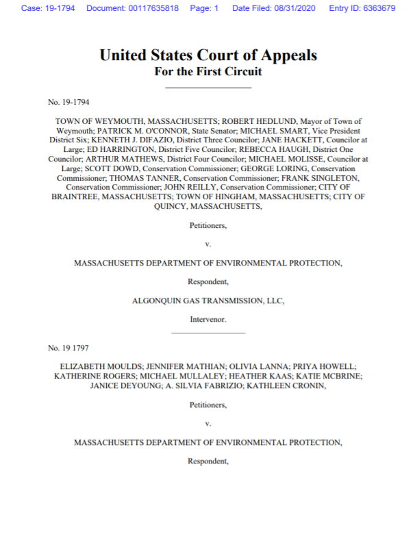 First Circuit Court Judgement - 8/31/20