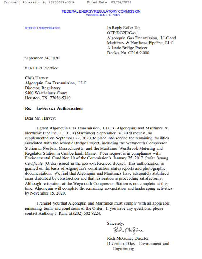 FERC grants final approval to Enbridge