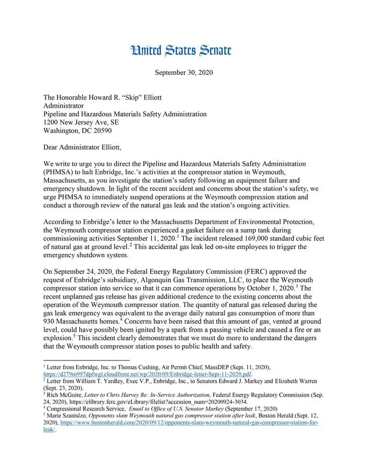 Senators Markey and Warren Call for Investigations and Urge Immediate Halt of Activities