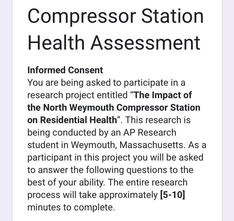  Anonymous survey for Weymouth residents for student project