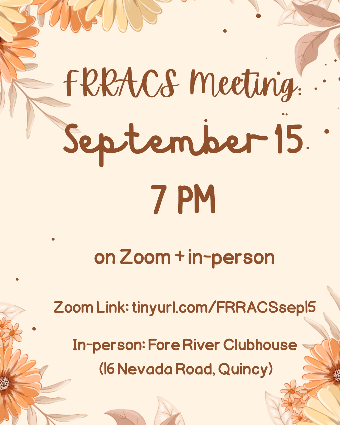 September 2026 FRRACS Meeting