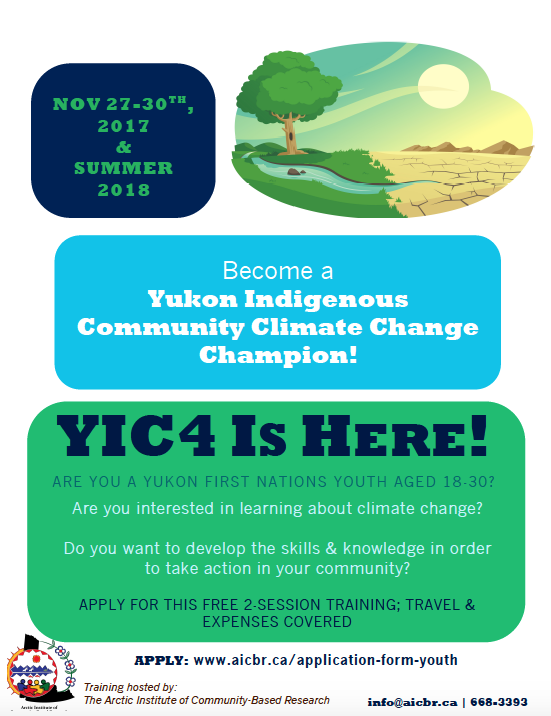 Attention all Yukon First Nations Youth! We're hosting a training to develop community climate change champions and are currently recruiting interested participants. Check out our website to learn more and apply!