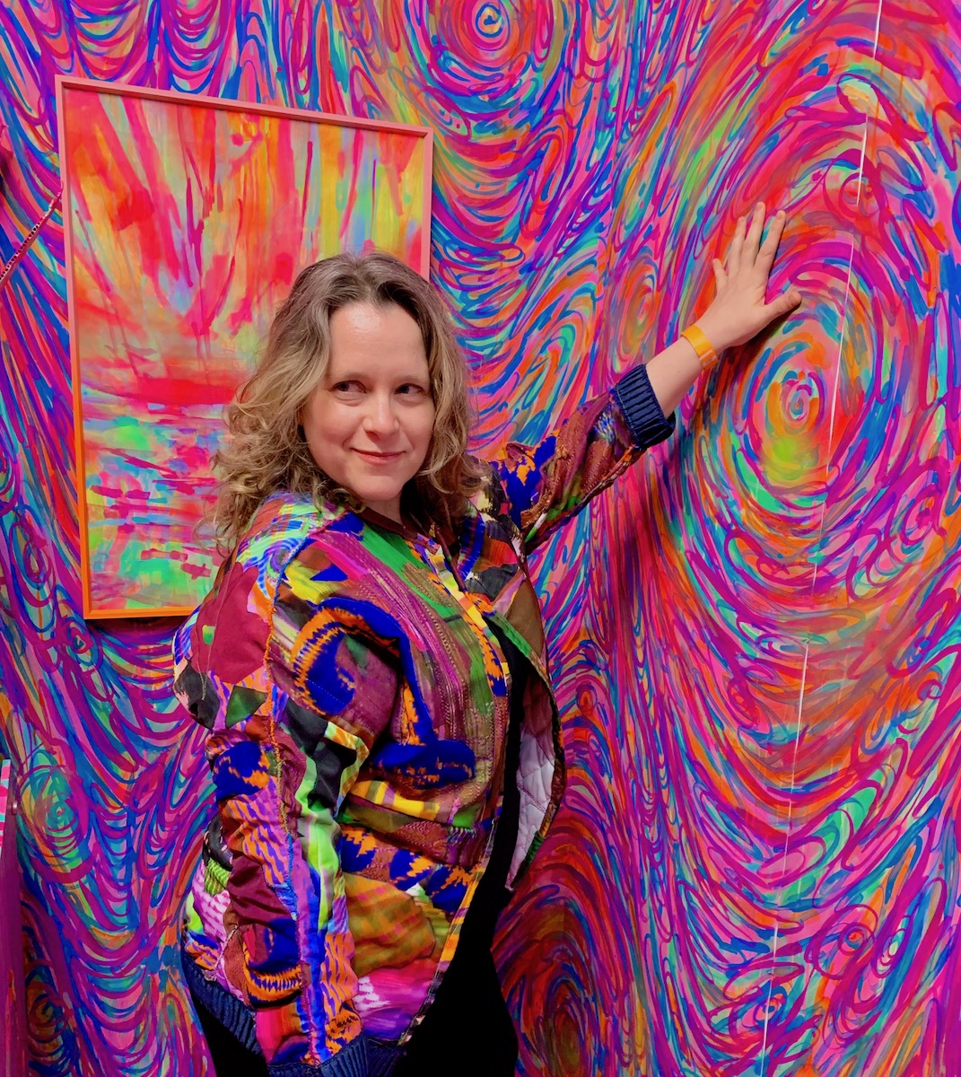 Spotted at Spring Break NYc 2019 with Lovid (lovidlovid) in front of Phaan Howngn (phaanlove) paintings
