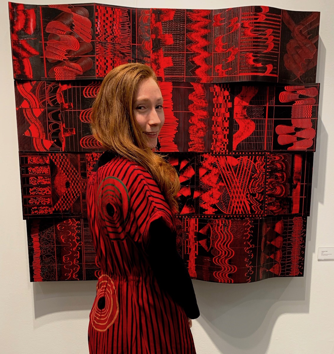 Spotted at Art On Paper with Alonsa Guevara in front of Sydney Cash painting in front of Donghwa Ode Gallery