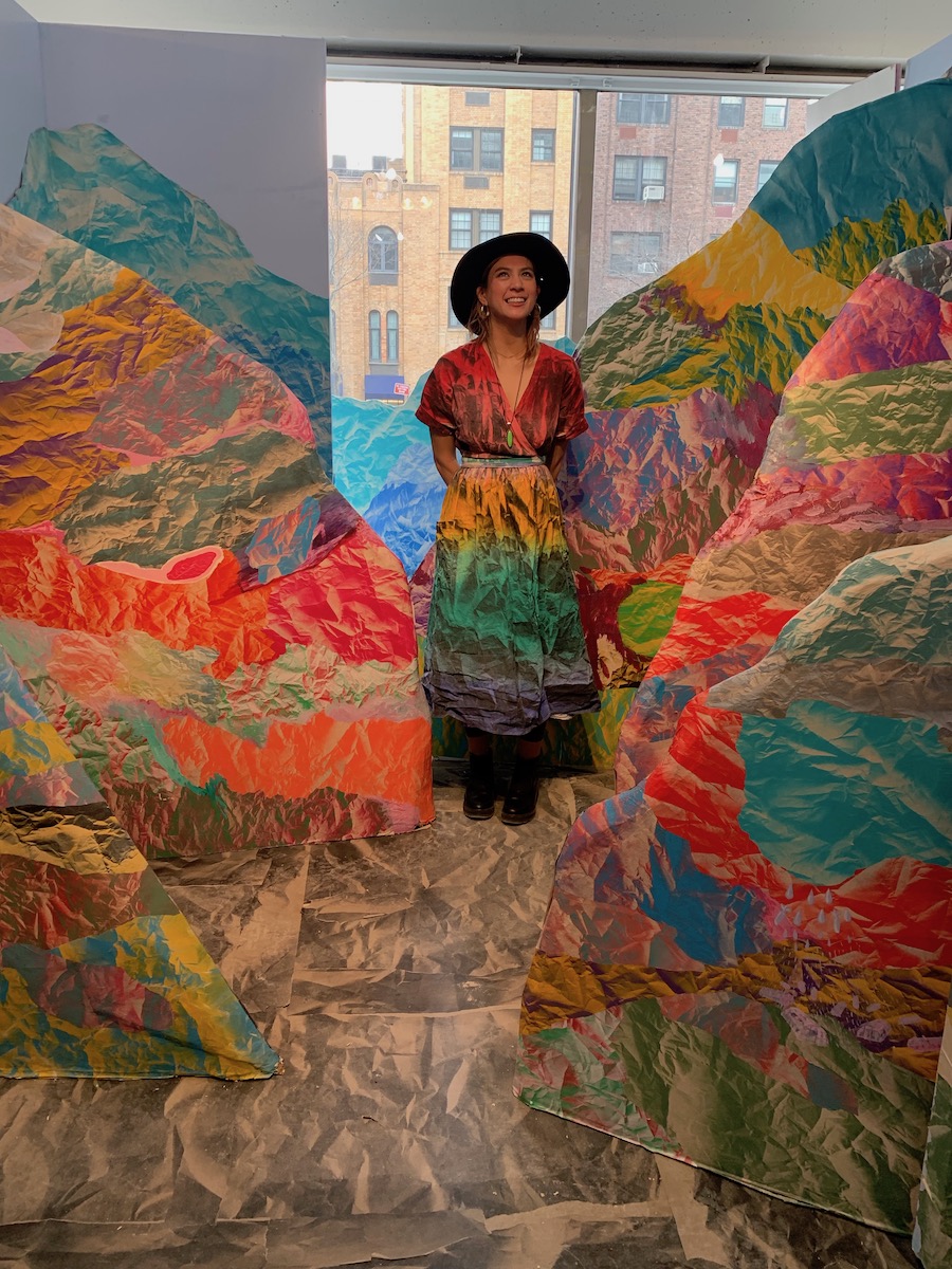 Spotted at Spring Break NY with Lucille Javier (babyi_a_l_a) standing in the middle of Pajtim Psmanaj (pajtim) paintings