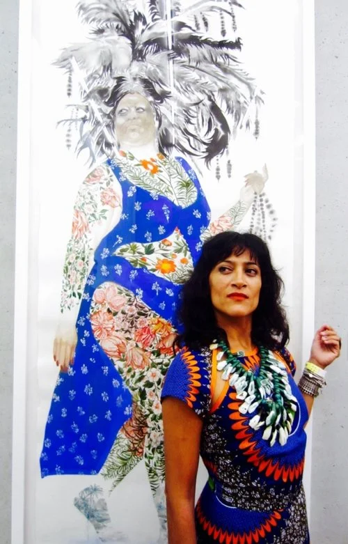 Pérez Art Museum Miami 2015 in front of Firelei Baez painting