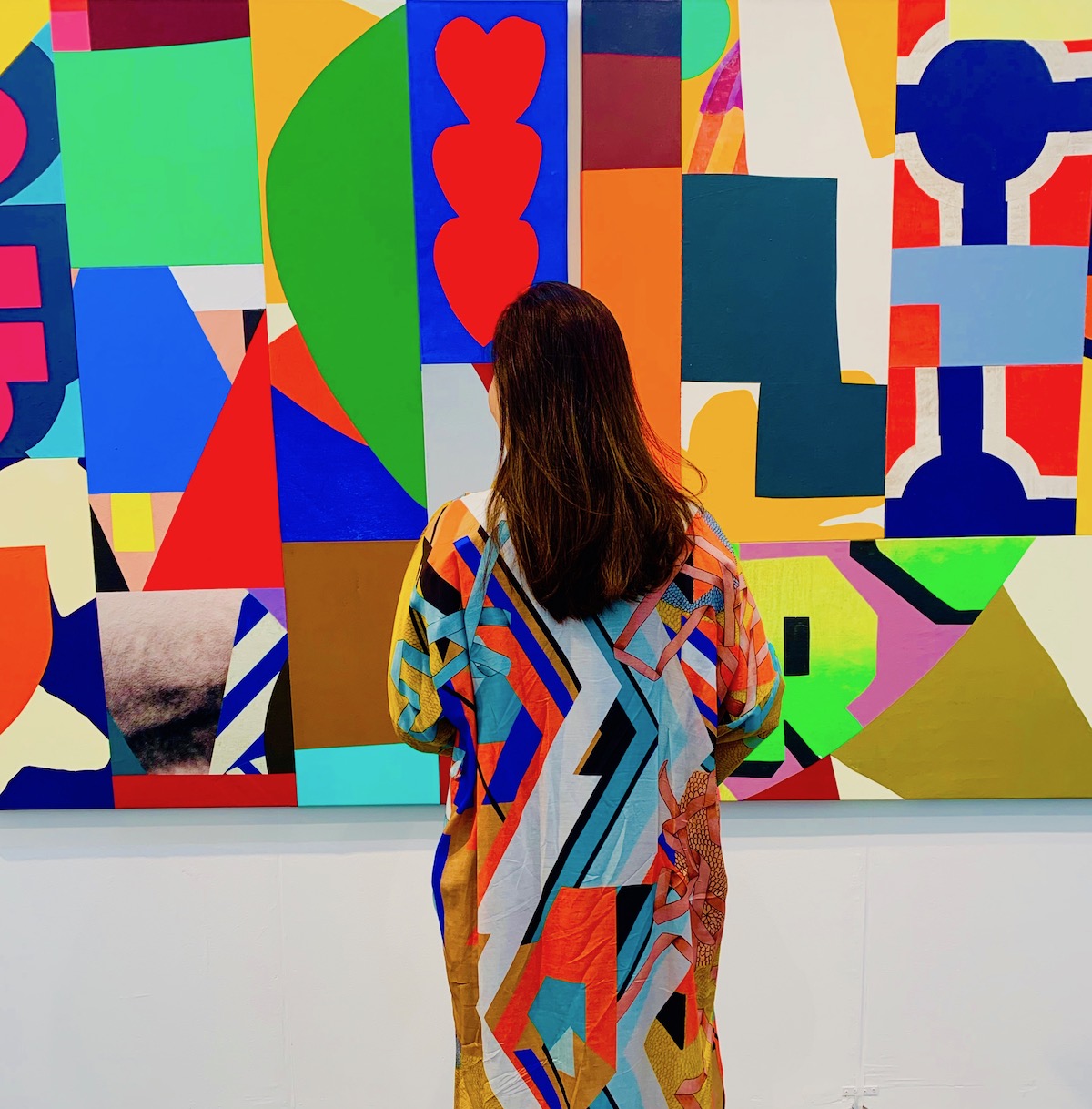 Spotted at Art Market SF with Eliana Sur in front of William LaChance painting at Madison Gallery