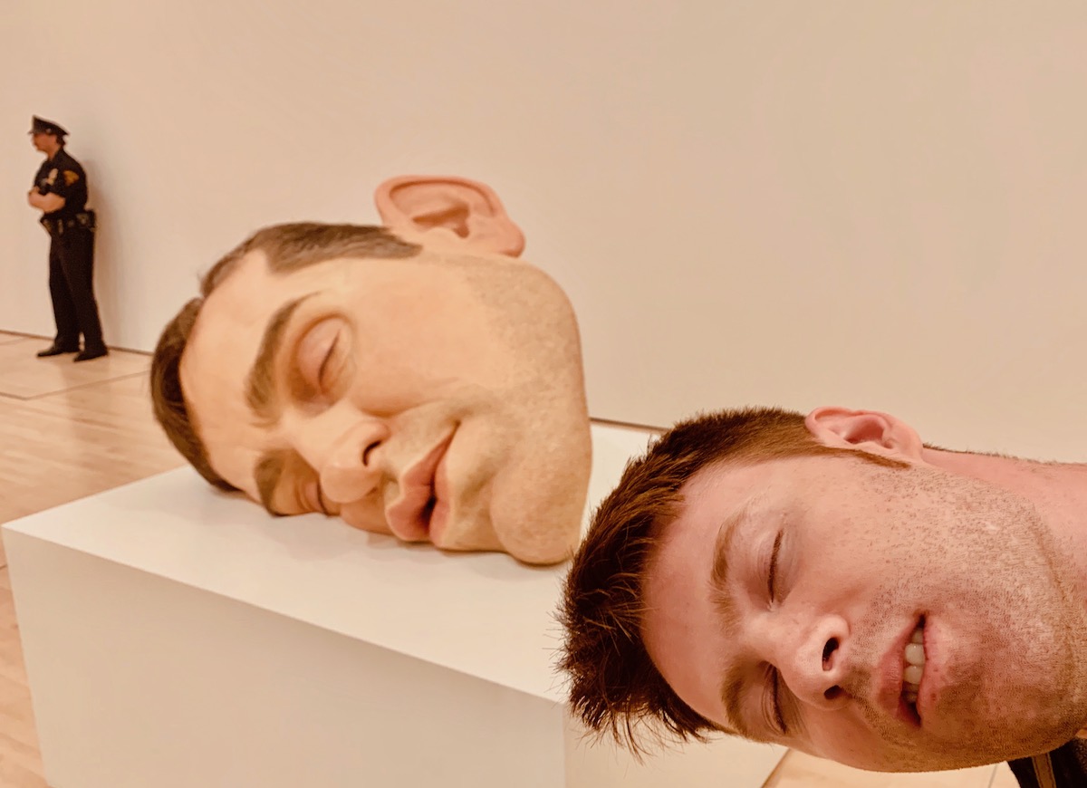 Spotted at SF Museum of Modern Art with Justin (jjclune ) in front of Ron Mueck giant head