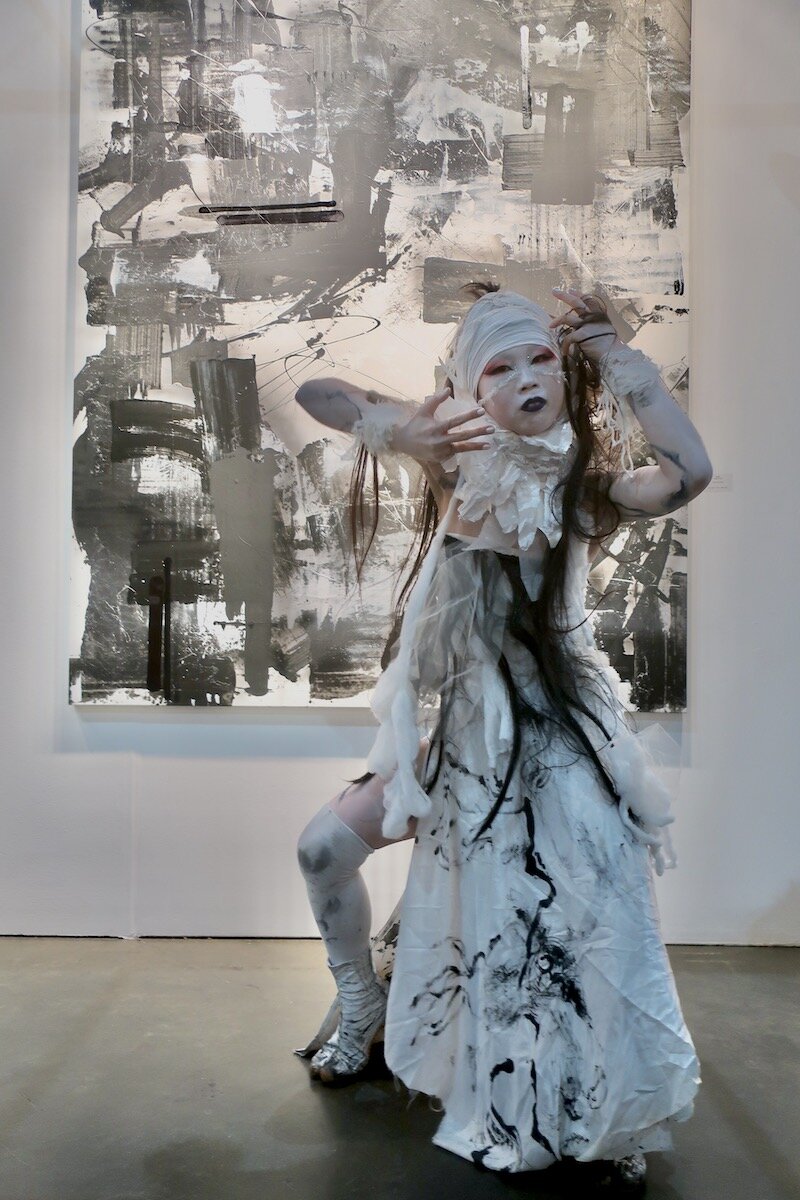 Spotted at LA Art Show 2020 with Ibuki (ibuki_kuramochi) dancing in front of painting by Bab’s in front of 5Art Gallery