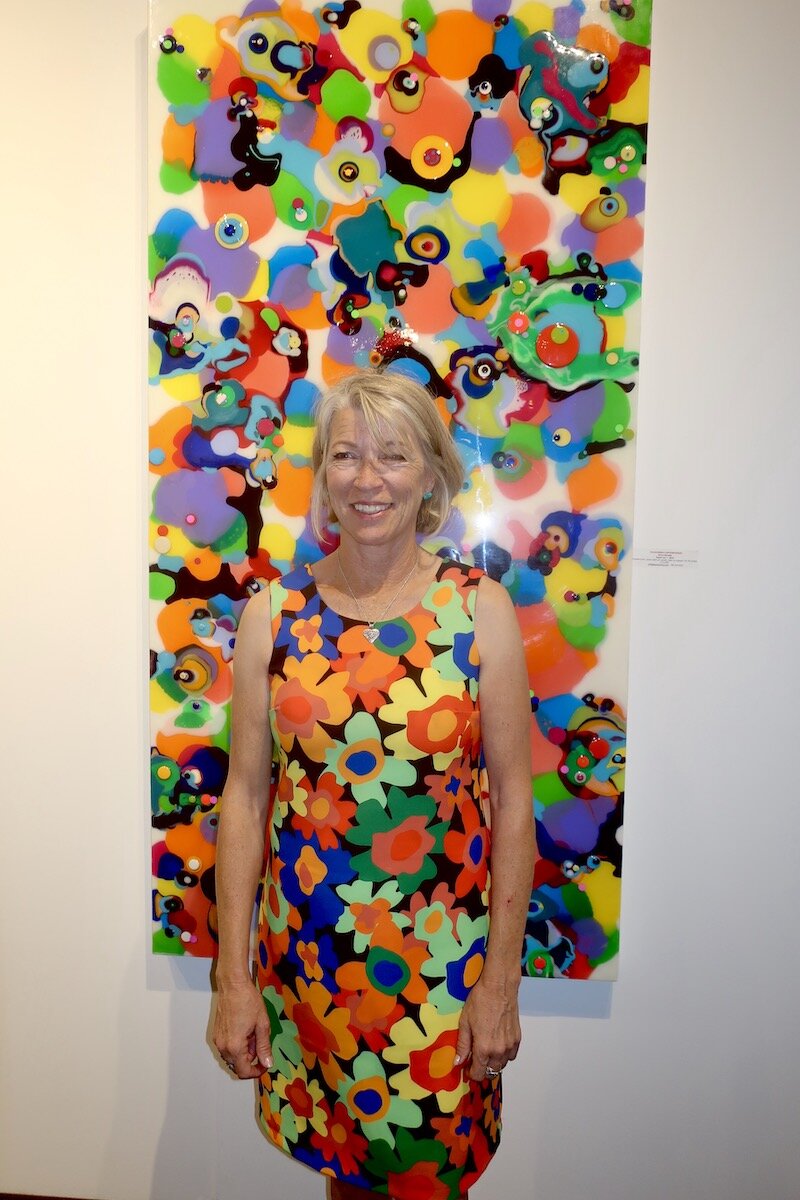 Spotted at Art Palm Springs 2020 with Cindy (studio84west) in front of Erica Horwitz painting at Kavachnina Contemporary