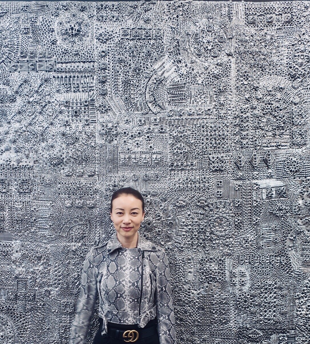 Spotted at Frieze LA 2020 with Erica (kittenwind) standing in front of Pae White at Kaufmann Repetto