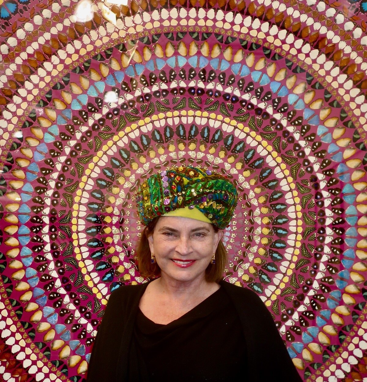 Spotted at Frieze LA with Noel in front of Damien Hirst butterflies at White Cub