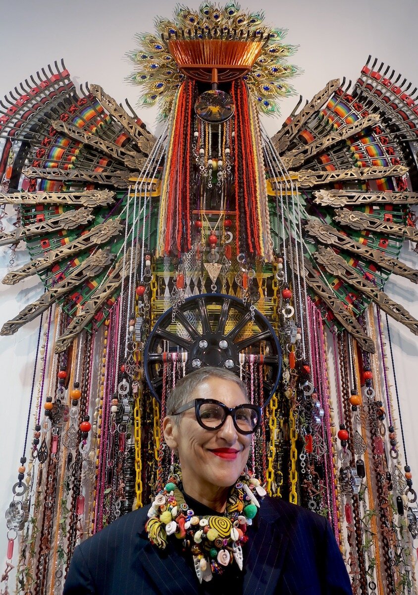 Spotted at Volta NY 2020 with Charo Oquet (charooquet) in front of Anne Samat sculpture at Marc Straus Gallery