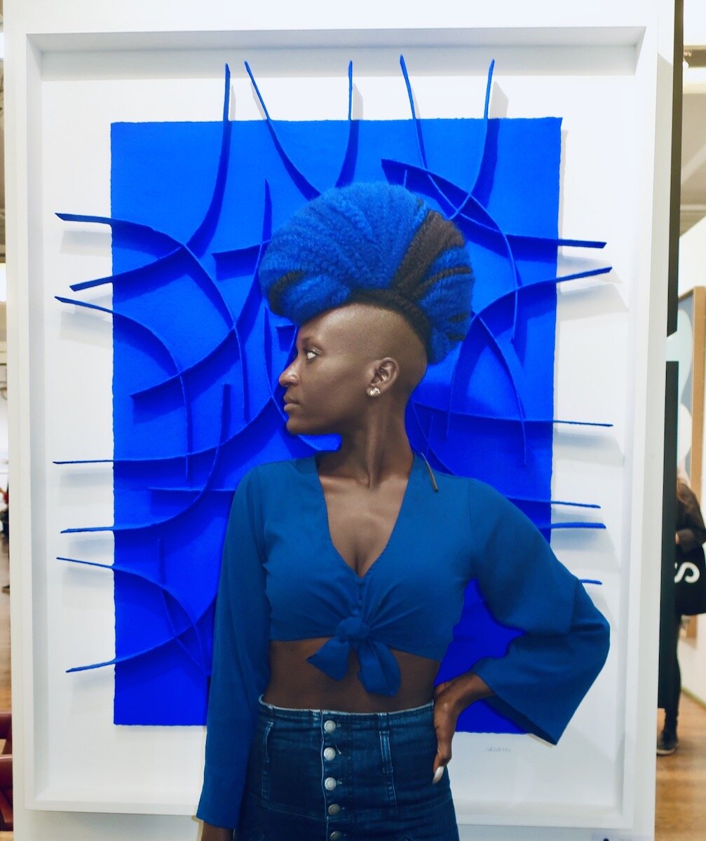 Spotted at Scope Art Show 2020 with Marieme (Mariememusic) in front of Rene Galassi painting at L'Atelier 55