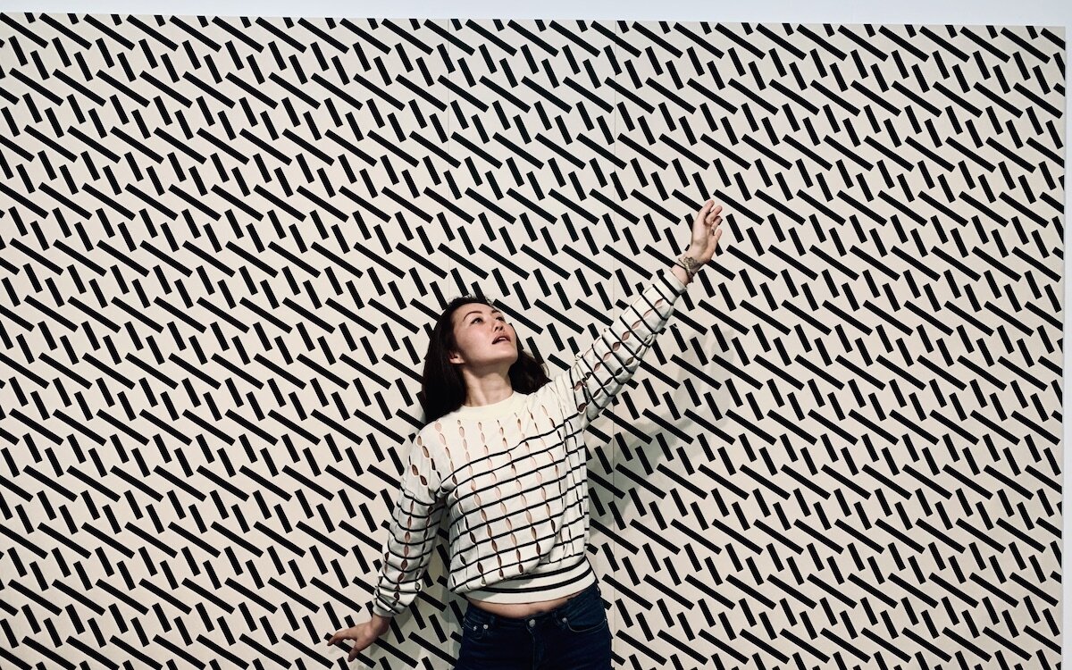 Spotted at The Armory Show 2020 with Emmaline (xoxoemmaline) standing in front of John M. Miller painting at Peter Blake Gallery
