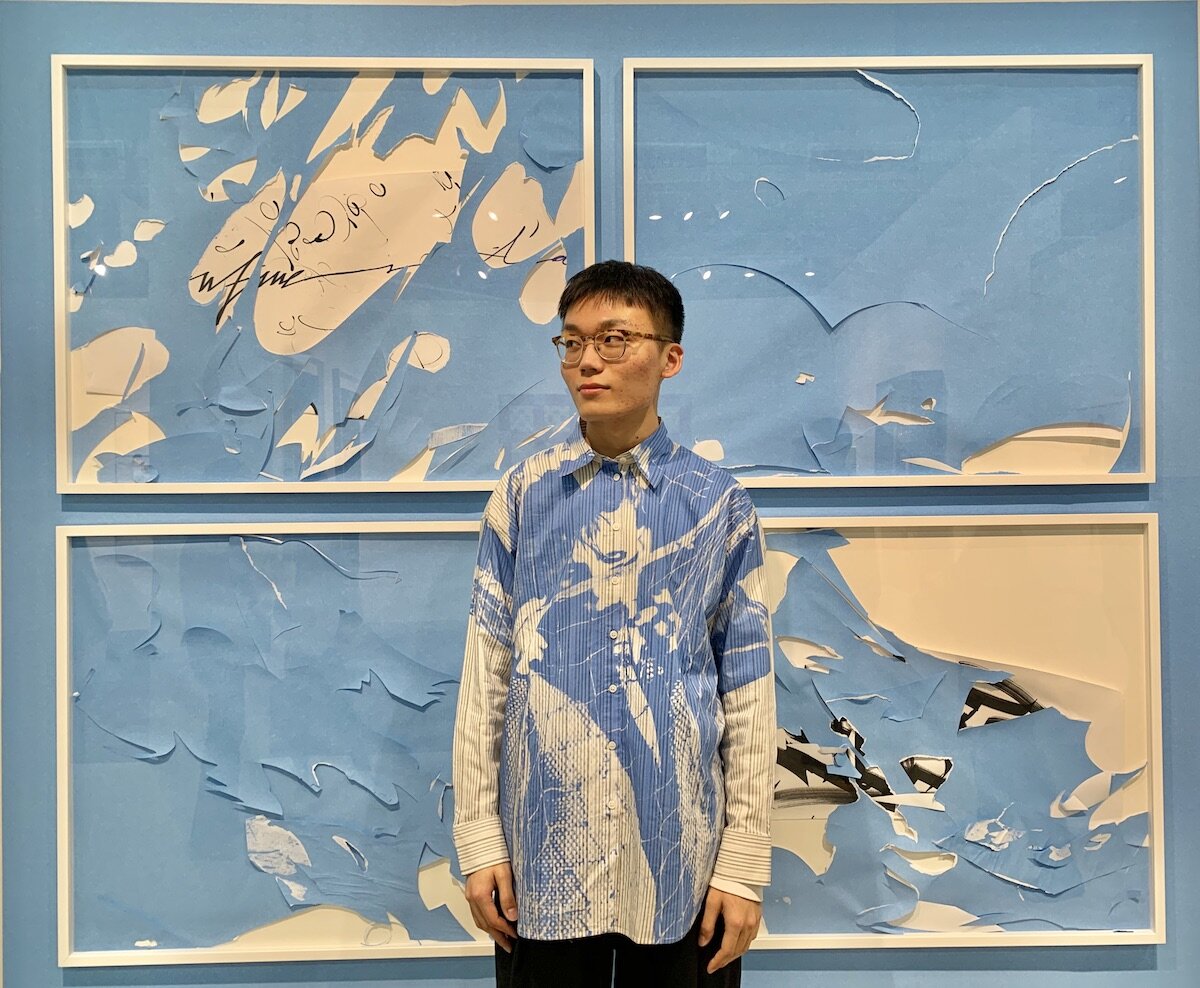 Spotted at The Armory Show 2020 with Zekai standing in front of Rebecca Moccia painting at Mazzoleni Gallery