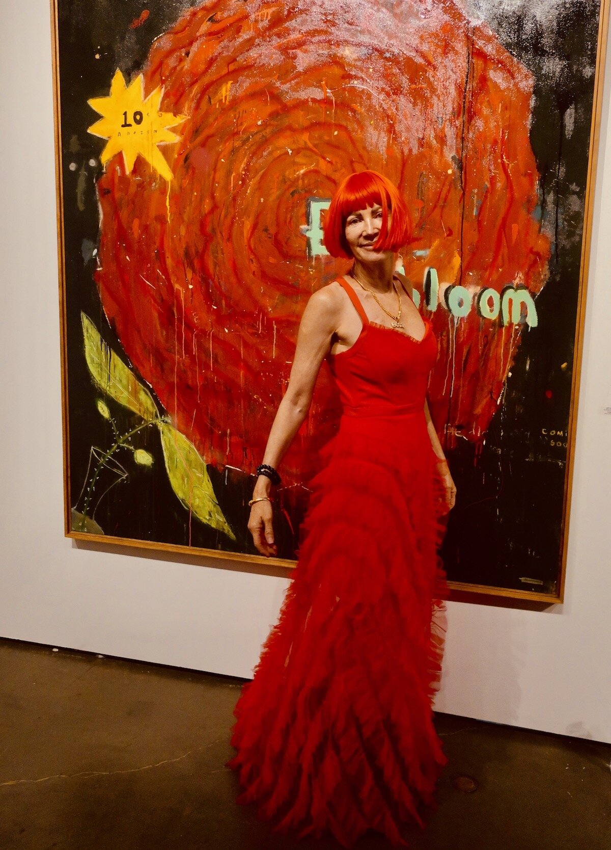 Spotted at the LA Art Show with @karenbystedt in in front of Justin Lyons painting (Bruce Lurie Gallery)