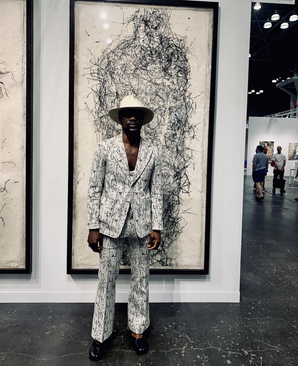 Spotted at the Armory Show with Onyedika Chuke (also tag storageartgallery) in front of Michele Oka Doner drawing at Marlborough